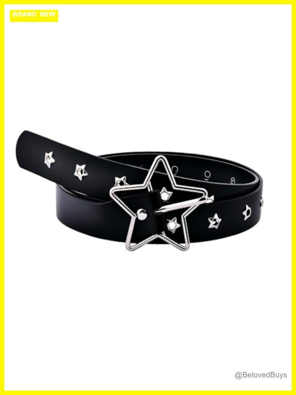Retro Y2K Star Waist Belt Faux Leather Adjustable Punk Rock Goth Belt
